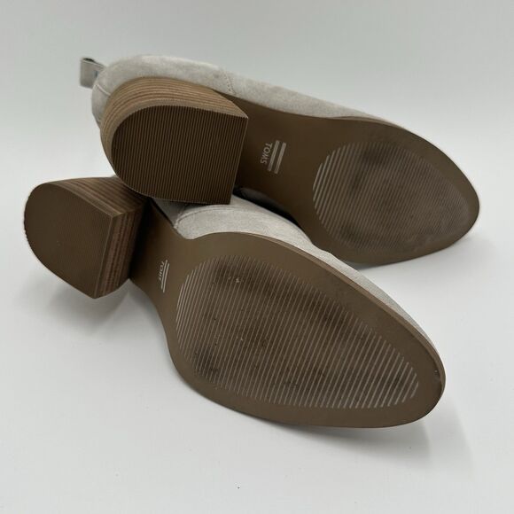 TOMS Leilani Drizzle Grey Suede Ankle Boots Women's Size 7 Western Chunky Heel - Picture 8 of 14